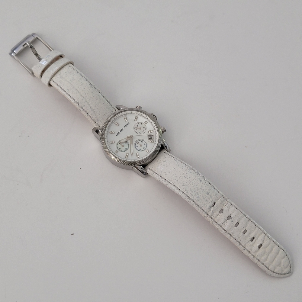 Michael Kors Cronograph Mother Of Pearl Dial Quarz Women's Watch - Picture 13 of 16